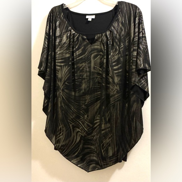 Avenue Tops - Avenue Black and Gold Women's Blouse